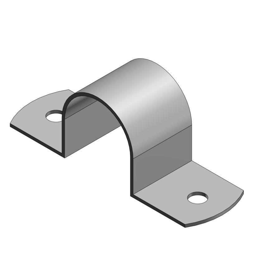 Thomas & Betts Steel City® HS-904 2-Hole Pipe Strap, 1-1/4 in, For Use With Rigid/IMC Conduits, Steel, Zinc Plated